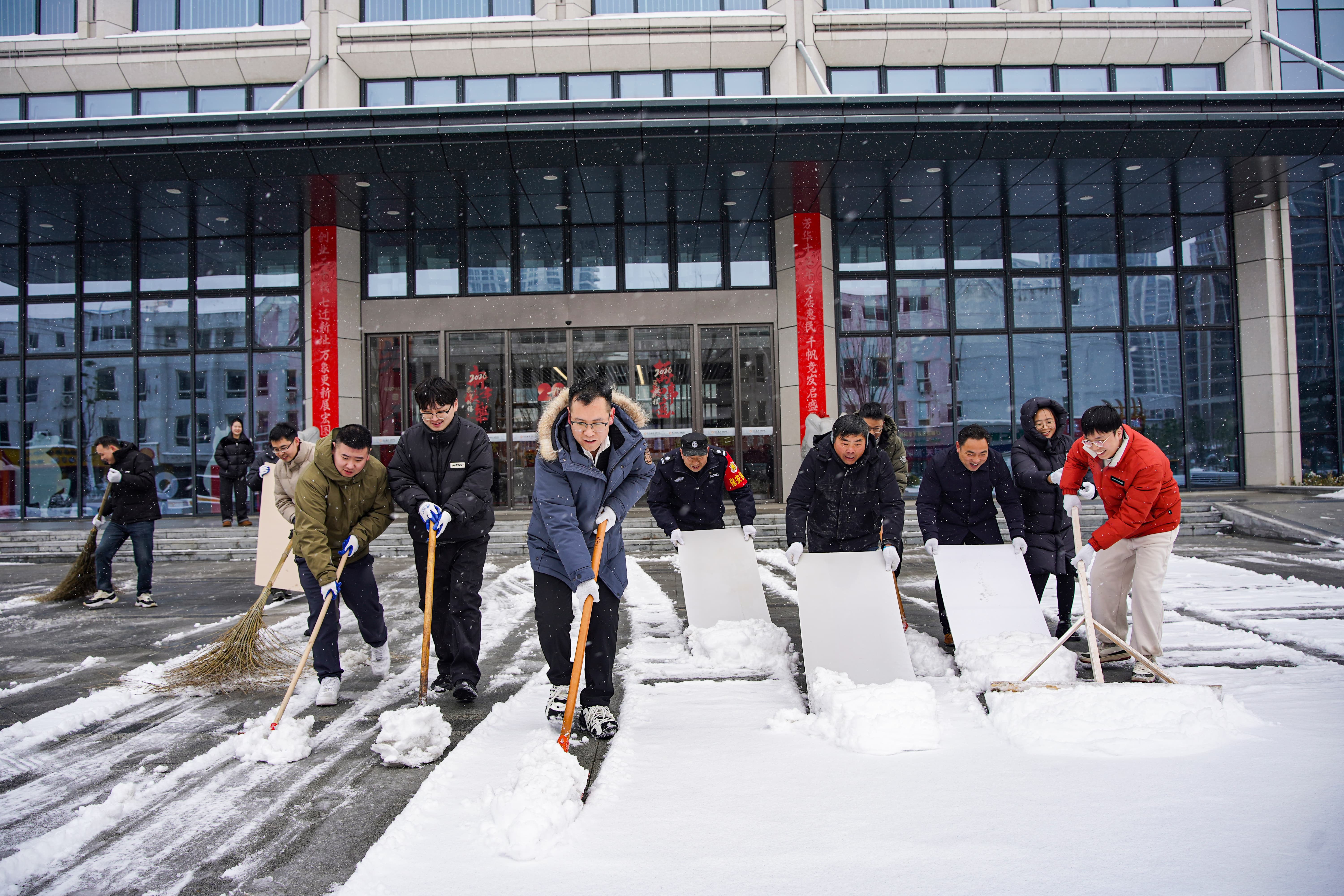 迎寒而上，行动照初心！华人健康党员先锋开展园区除雪行动